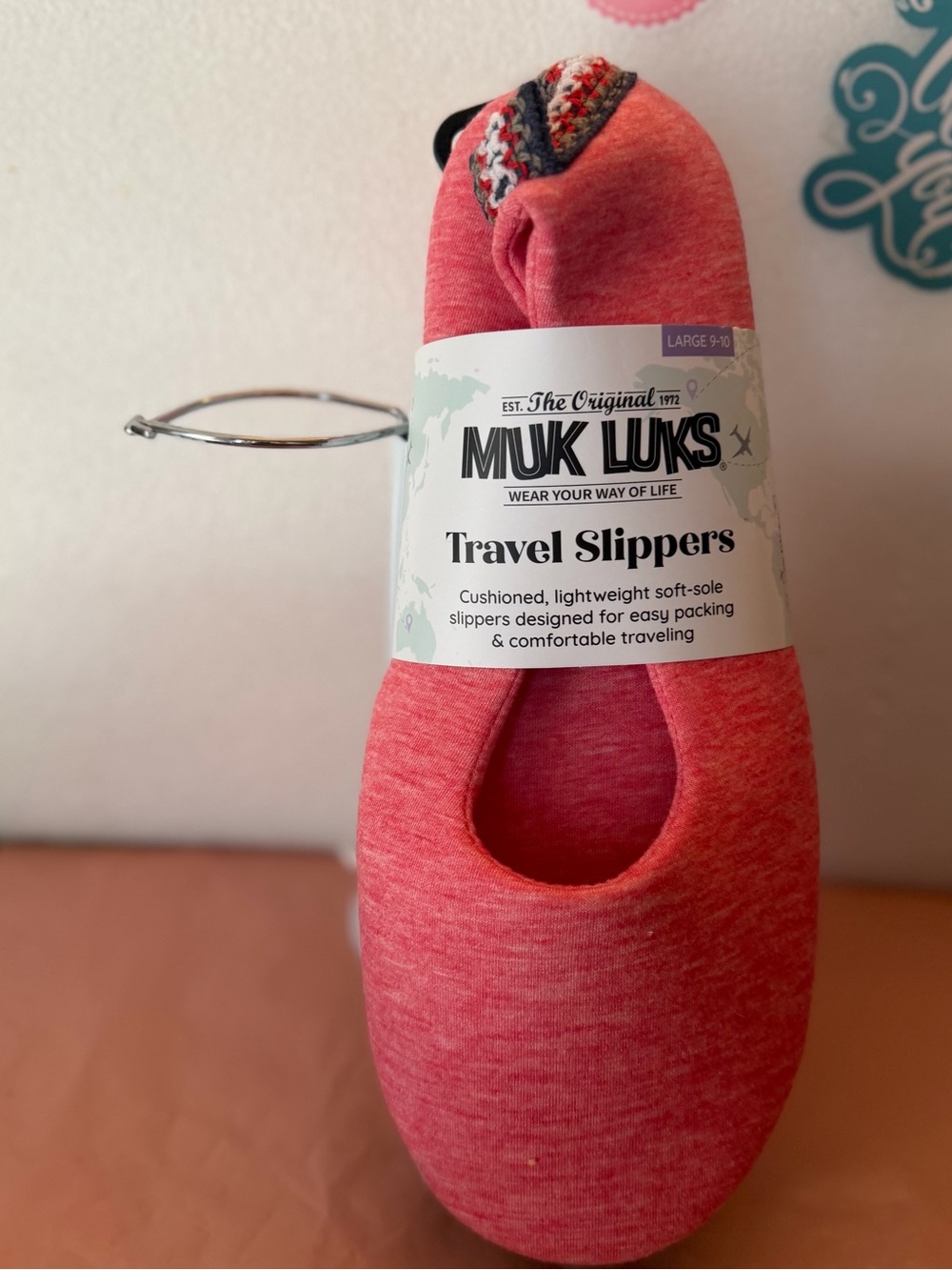 Muk Luks Coral Heather No-Show Travel Slippers